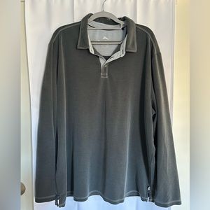 Tommy Bahama Big & Tall Paradiso Cove Long-Sleeve Polo XXL grey pull on